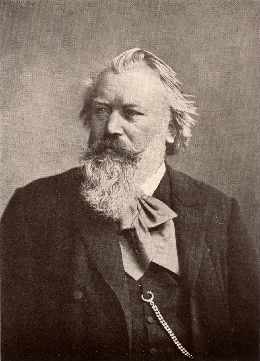 Johannes Brahms (1833-1897) saksalainen säveltäjä, puolikuva (painatus) tekijältä Unknown photographer