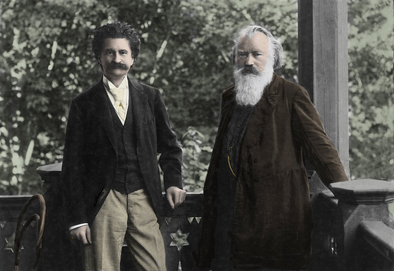 Johannes Brahms (1833-1897) ja Johann Strauss (1825-1899) tekijältä Unknown photographer