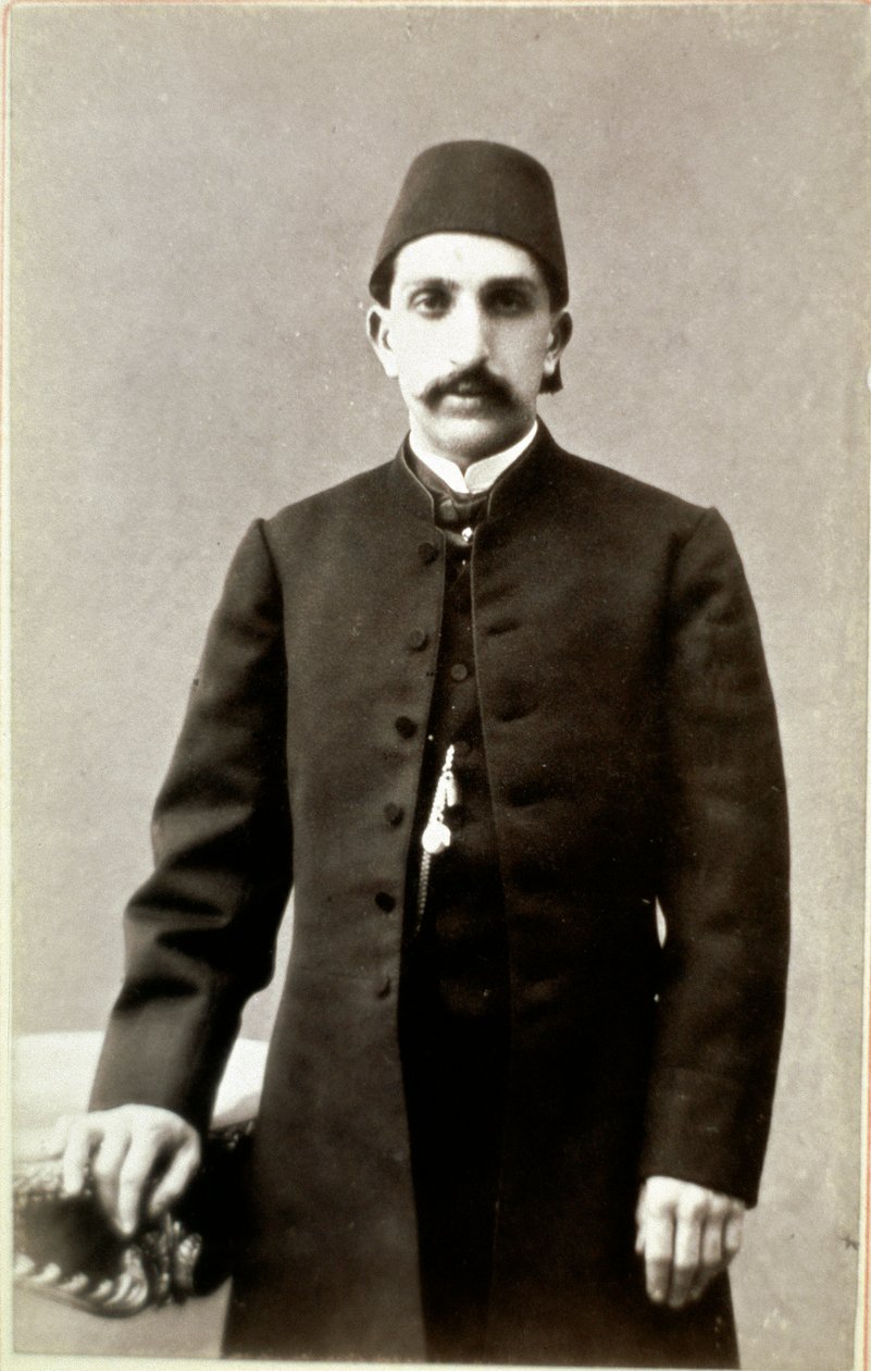 Ottomaanien valtakunta: Muotokuva sulttaani Abdulhamid II:sta (Abd ul Hamid, Abd-ul-Hamid, Abdulhemit, Abdul Hamid, Abd al-Hamid, Abd al-Hamid, Abd al-Hamid) (1842-1918) ”Valokuvaus. Ankara, Turkin historiallinen seura, Turkki tekijältä Unknown photographer