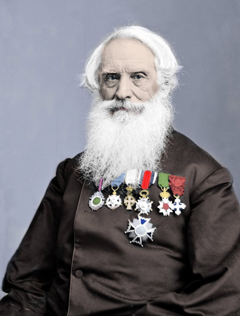 Amerikkalaisen keksijän Samuel Finley Breese Morsen (1791-1872) muotokuva noin vuodelta 1860. tekijältä Unknown photographer