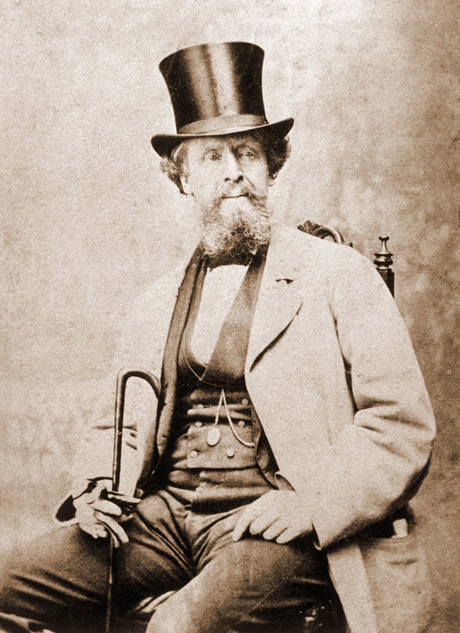 Charles Dickensin (1812-1870), englantilaisen kirjailijan muotokuva noin 1855. tekijältä Unknown photographer