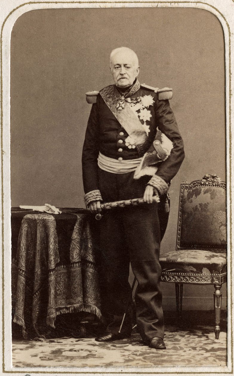 Esprit Victor Elisabeth Boniface de Castellanen muotokuva, Ranskan marechal, Ranskan armeija syntyi Pariisissa 21. maaliskuuta 1788 ja kuoli Lyonissa 16. syyskuuta 1862. tekijältä Unknown photographer