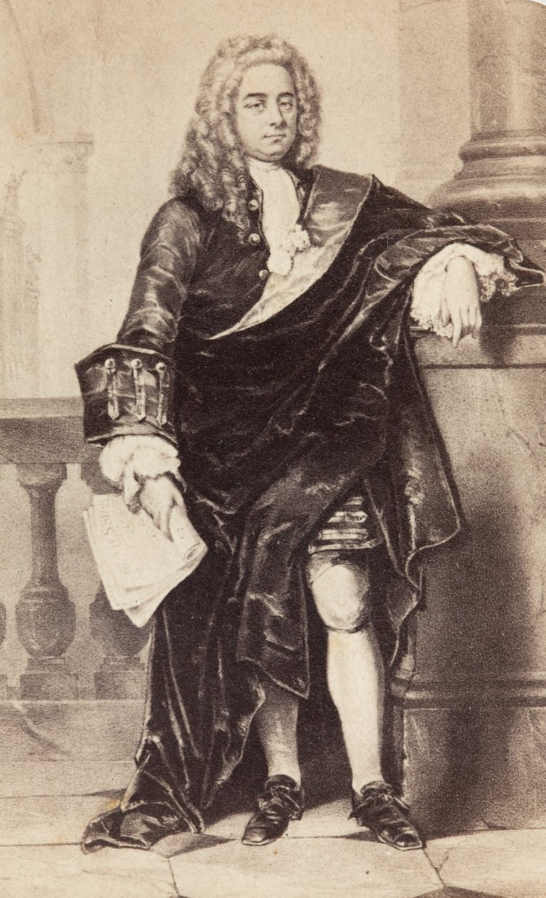 George Frideric Händelin muotokuva, noin 1860-luku (painettu) tekijältä Unknown photographer