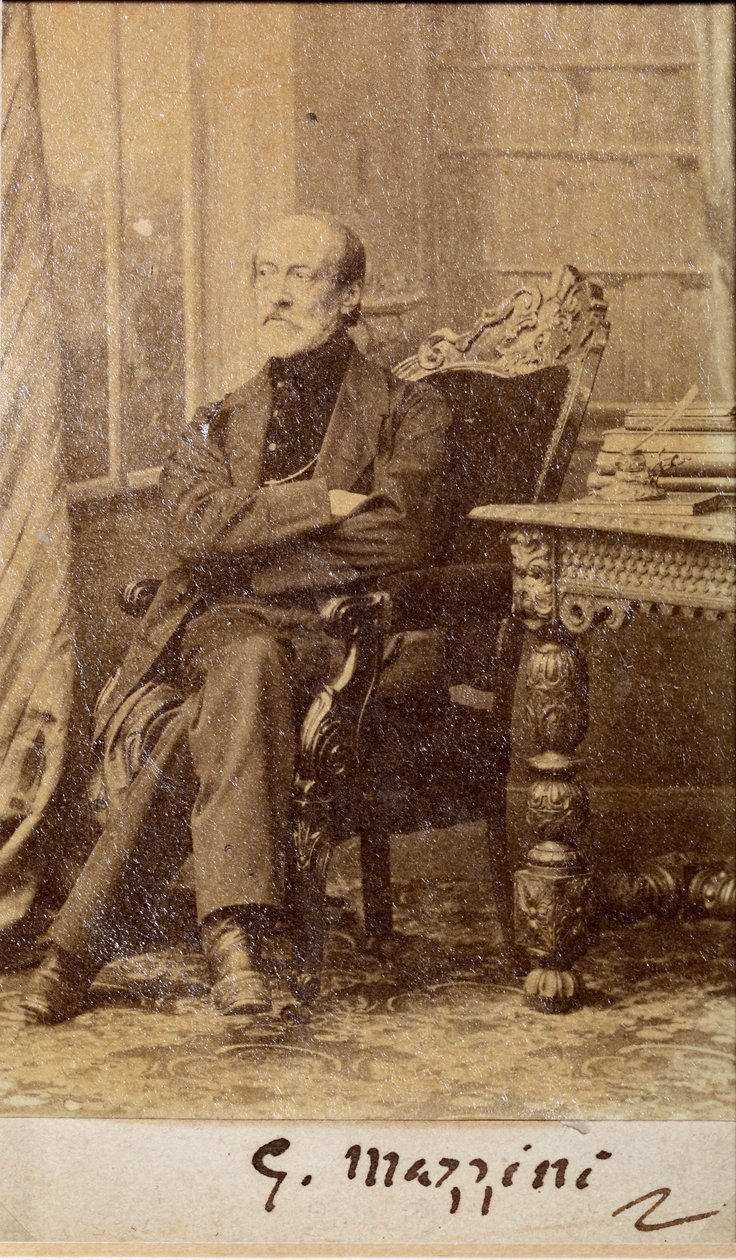 Giuseppe Mazzinin muotokuva nimikirjoituksella (m/v kuva) tekijältä Unknown photographer