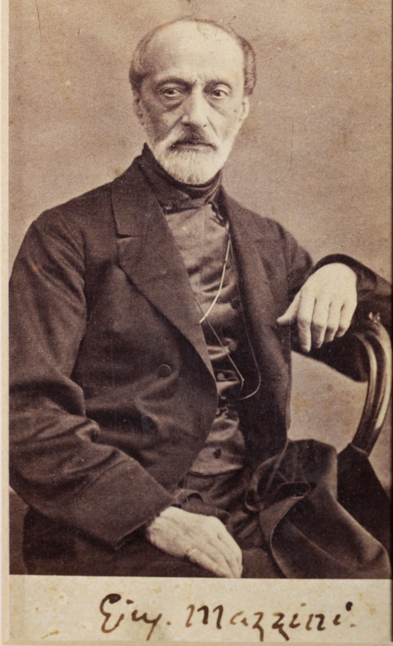 Giuseppe Mazzinin muotokuva nimikirjoituksella (m/v kuva) tekijältä Unknown photographer