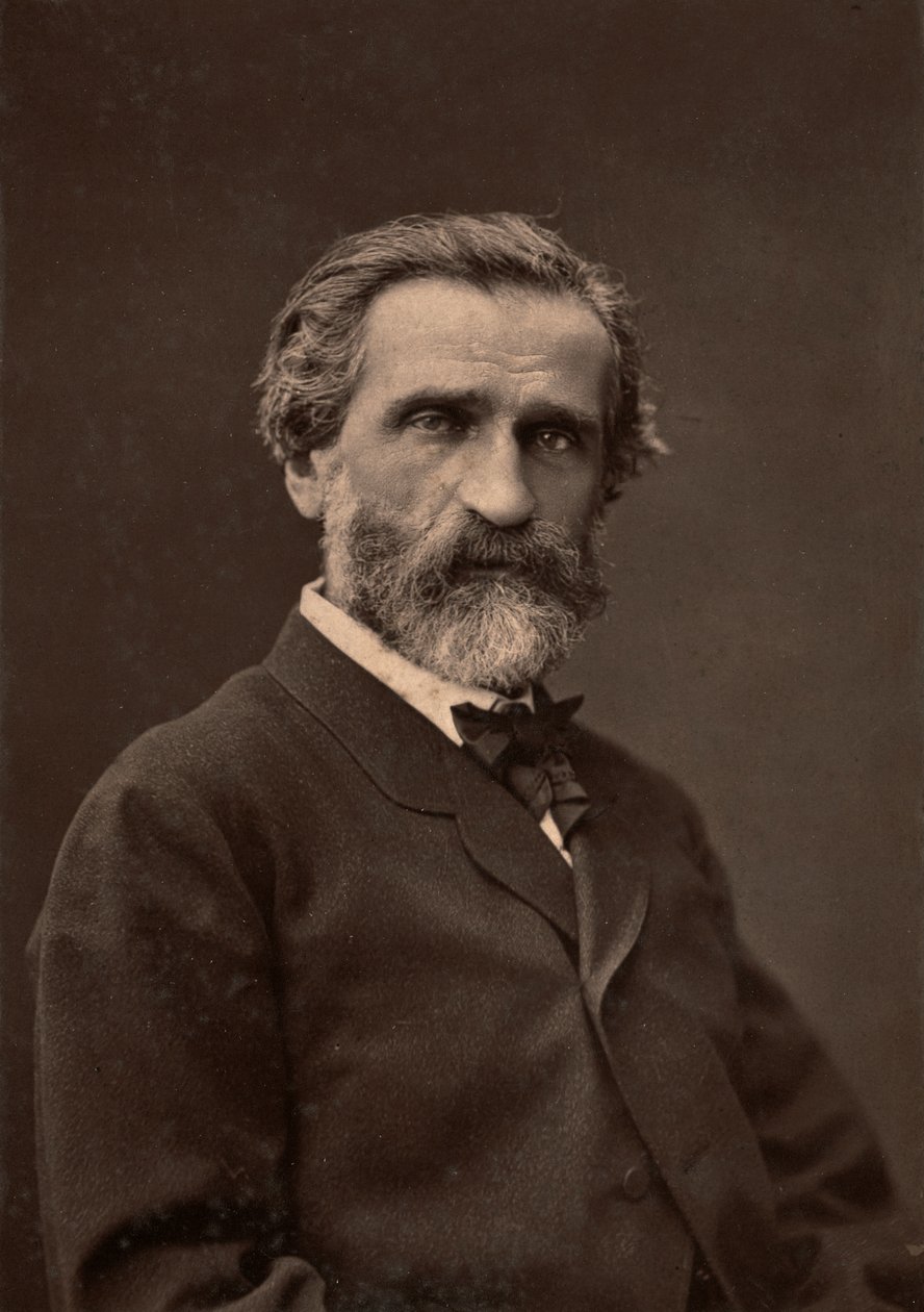 Muotokuva Giuseppe Verdistä, kuuluisasta säveltäjästä. tekijältä Unknown photographer