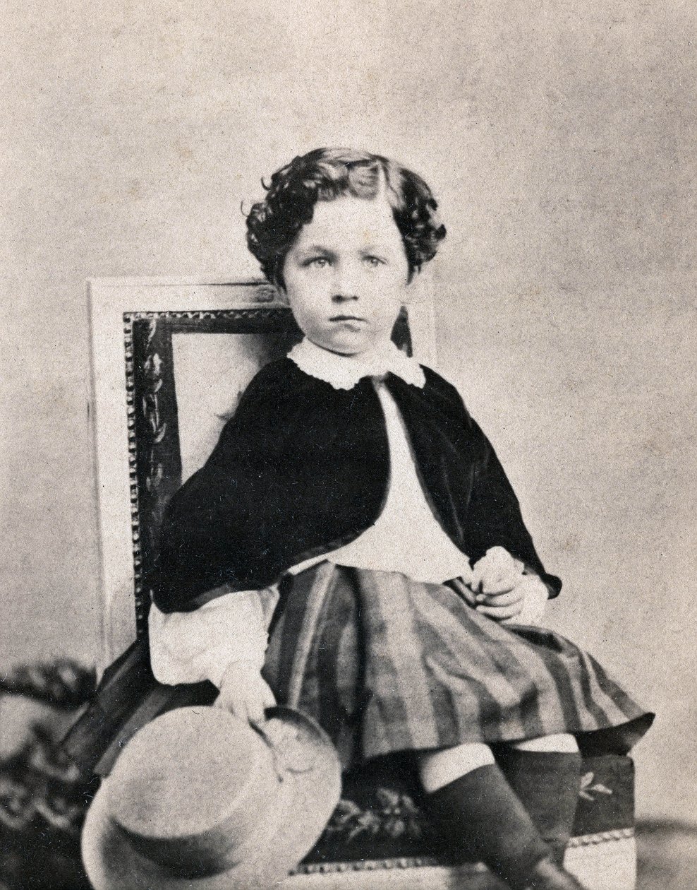 Keisarillisen prinssin Eugene Louis Napoleon Bonaparten (1856-1879), Napoleon III:n pojan muotokuva. Nimetön valokuva otettu Fontainebleaussa kesäkuussa 1860 tekijältä Unknown photographer