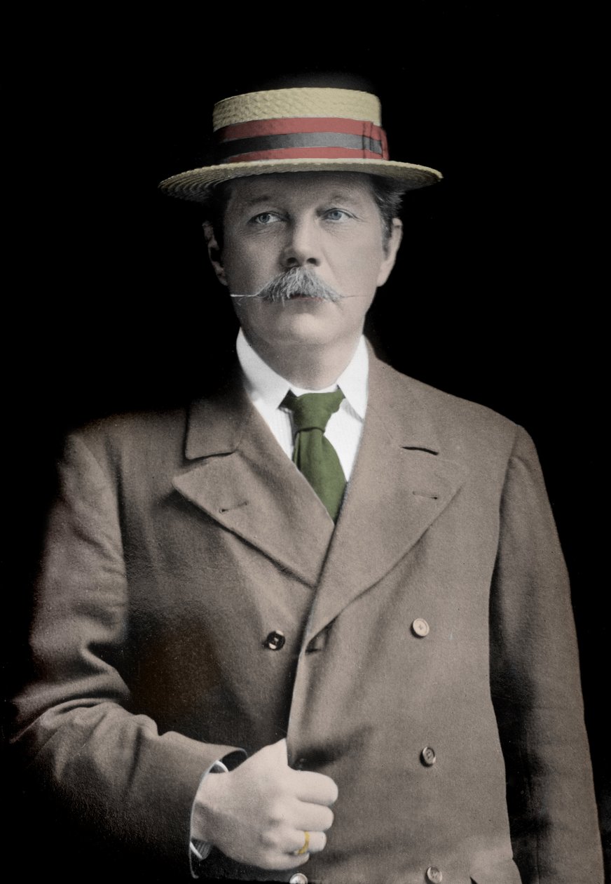 Muotokuva Sir Arthur Conan Doylesta (1859-1930), englantilaisesta kirjailijasta, "Sherlock Holmesin" hahmon luojasta. tekijältä Unknown photographer