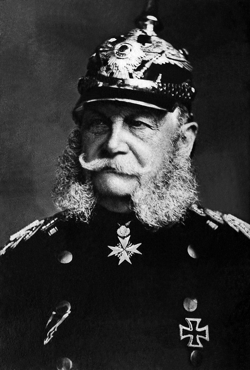 Vilhelm I:n (1797-1888), Preussin kuninkaan muotokuva vuosina 1861-1888, hänestä tuli Saksan keisari 1871-1888. tekijältä Unknown photographer