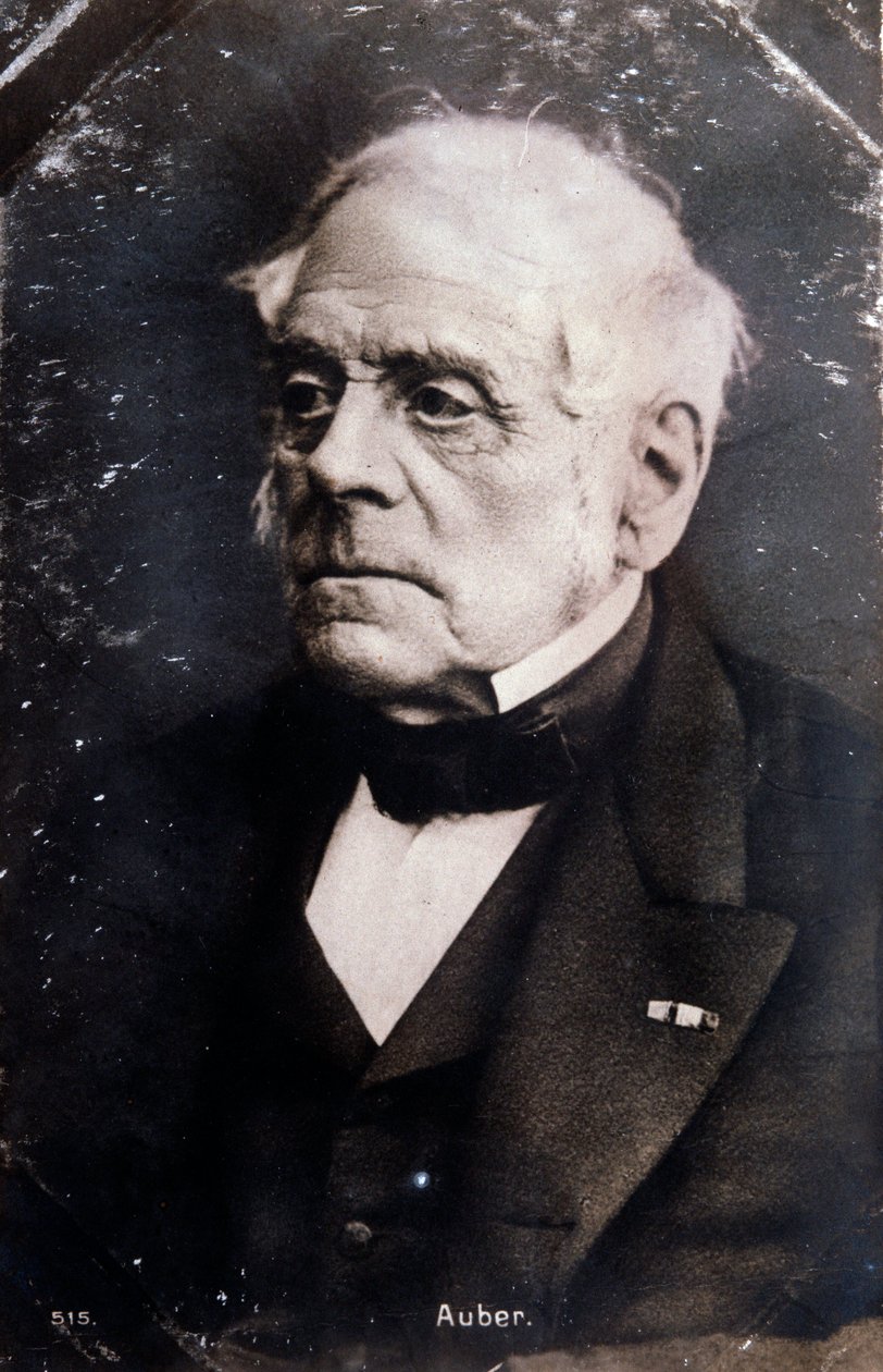 Muotokuva englantilaisesta säveltäjästä Daniel Francois Esprit Auberista (1782-1871) Valokuva. 1800-luvulla. Milano, konservatorion biblioteca tekijältä Unknown photographer