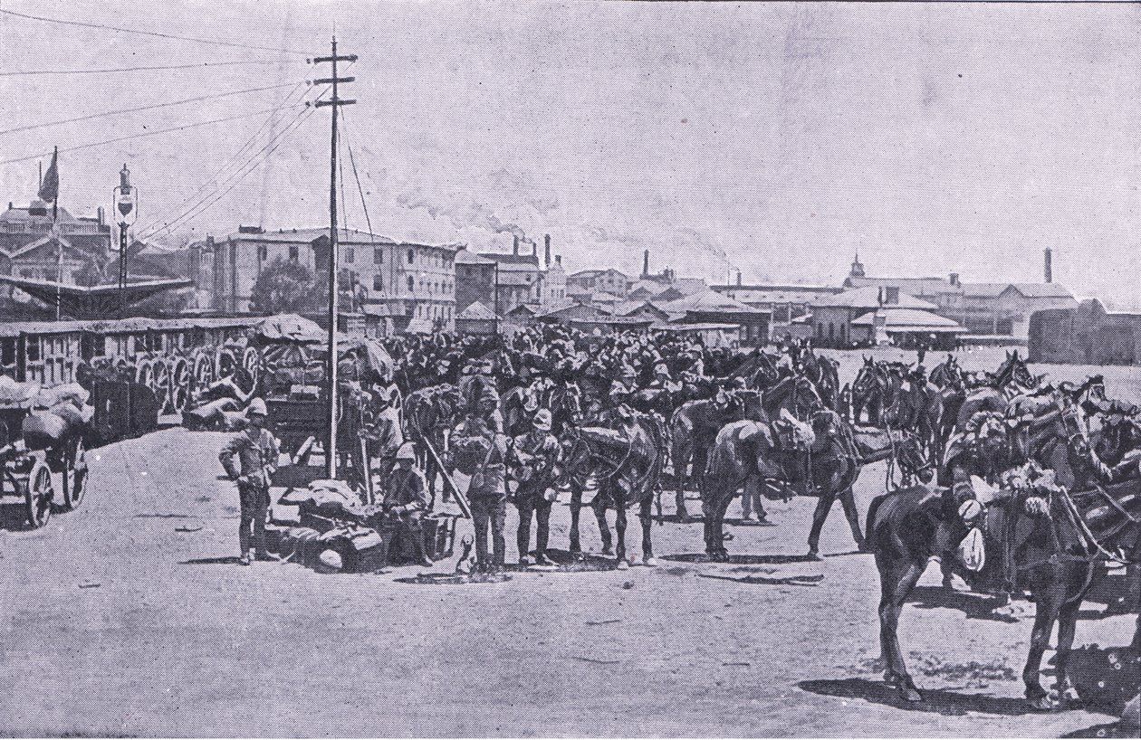 Vahvistuksia poistumassa Capetownissa Harmsworth Bros Limitedin julkaisemasta After Pretoria: The Guerilla War -julkaisusta tekijältä Unknown photographer
