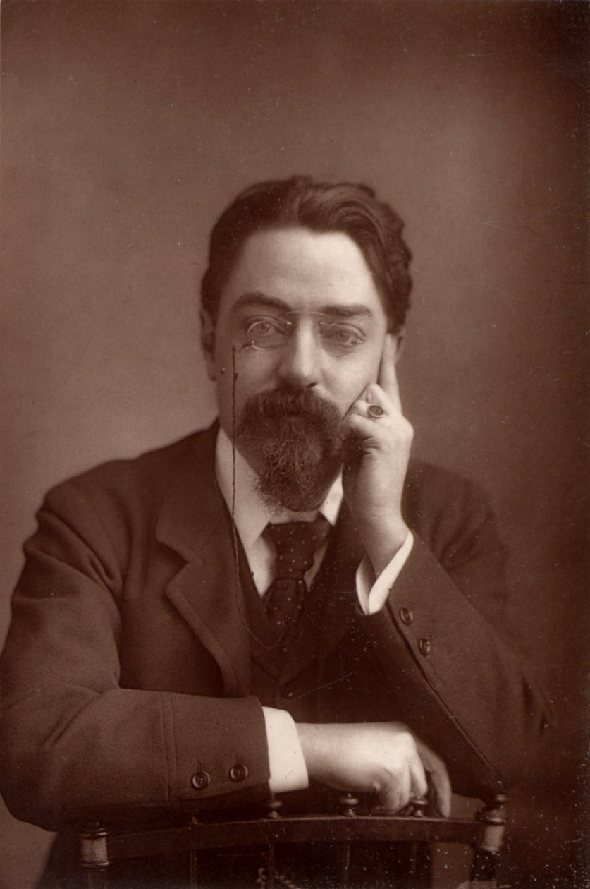 Sidney Webb, paroni Passfield (1859-1947) englantilainen poliittinen taloustieteilijä ja sosiaalinen uudistaja, noin 1890 (s/w-kuva). tekijältä Unknown photographer