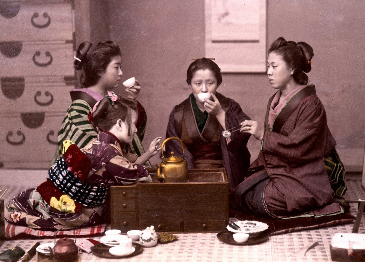 Tee kotona, Japani, 1800-luvun loppu - Ulkomaanlähetystöjen arkisto tekijältä Unknown photographer