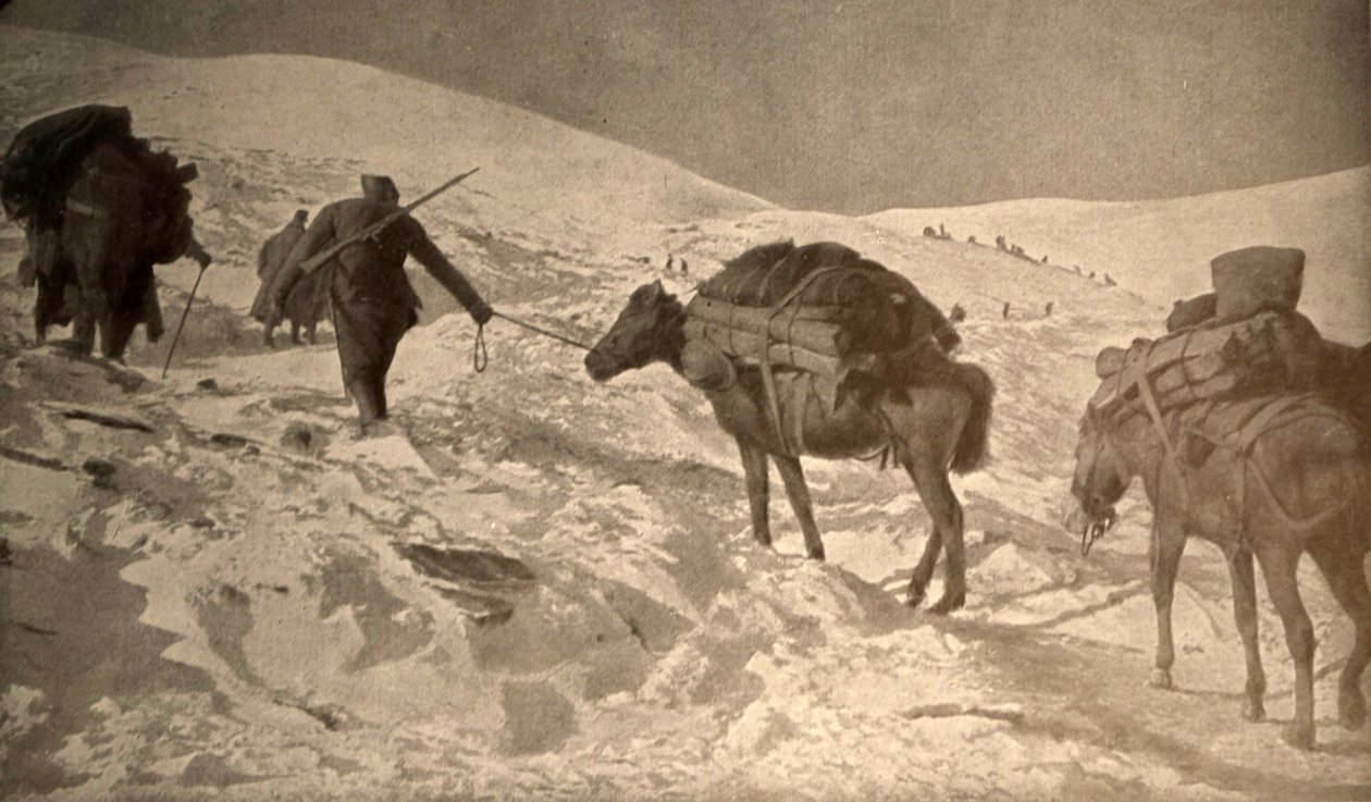 Ranskan ja Italian asemissa on yli 2 metriä lunta merenpinnan yläpuolella. tekijältä Unknown photographer