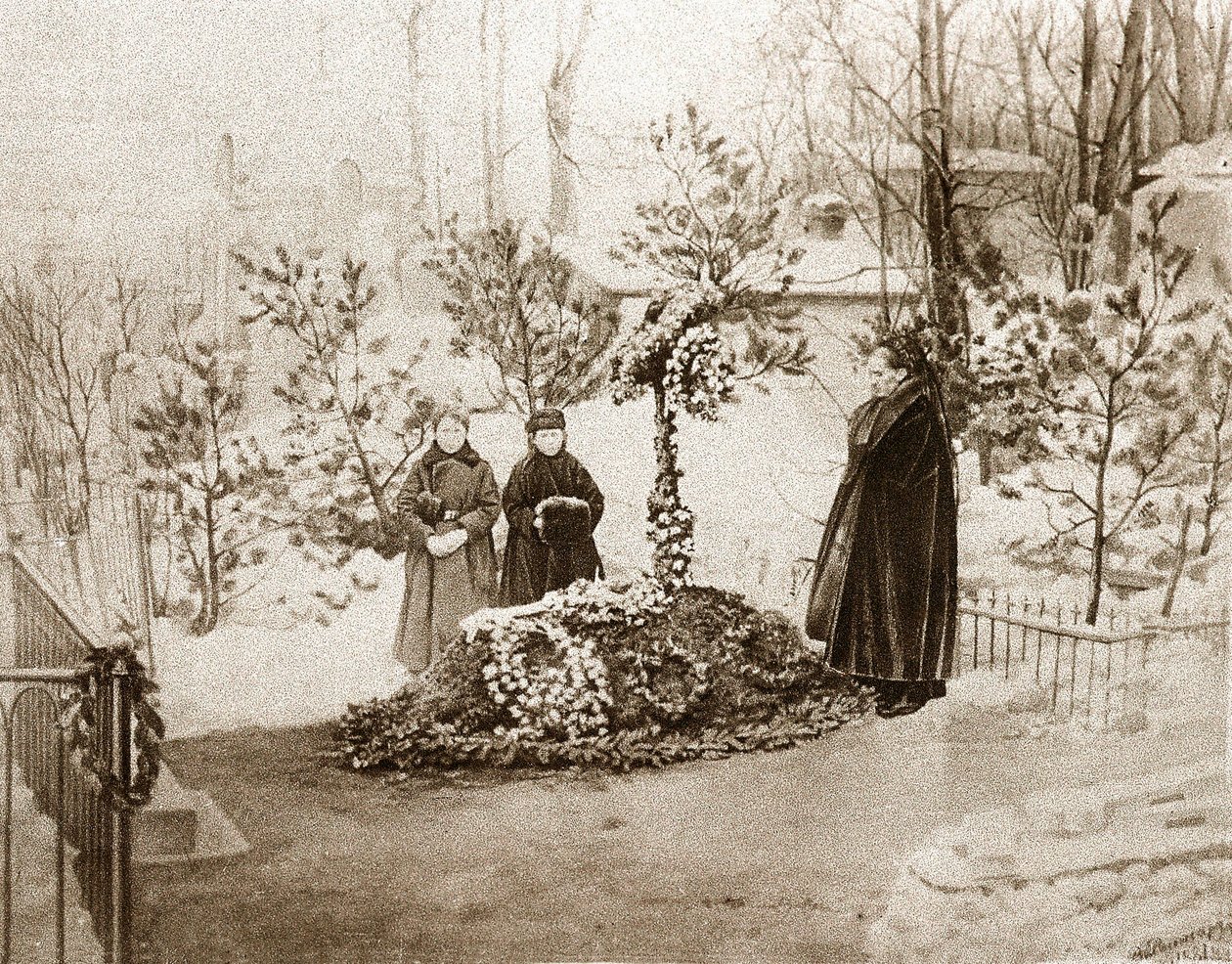 Venäläisen kirjailijan Fjodor Dostojevskin perhe (Dostojevski tai Dostojevski tekijältä Unknown photographer