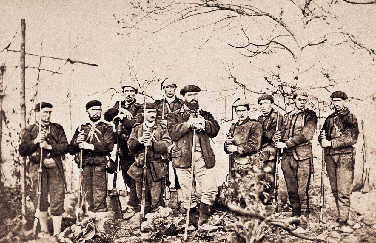 Kolmas karlisti sota (1872-1876): Santa Cruzin parannuskeino ja sen vartija. Valokuvaus Espanja, San Sebastian, San Telmon kaupunginmuseo. tekijältä Unknown photographer