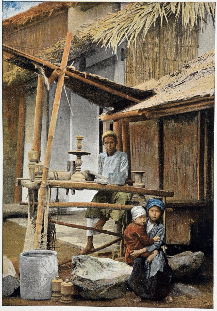 Turner, Tonkinin käsityöläinen. Kaiverrus 1800-luvun lopulla. tekijältä Unknown photographer