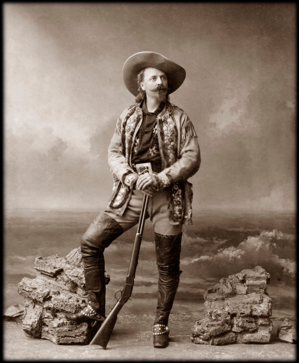 William Frederick Cody - Tunnetaan nimellä Buffalo Bill - Muotokuva Buffalo Billistä (1846-1917), eversti William Cody tekijältä Unknown photographer