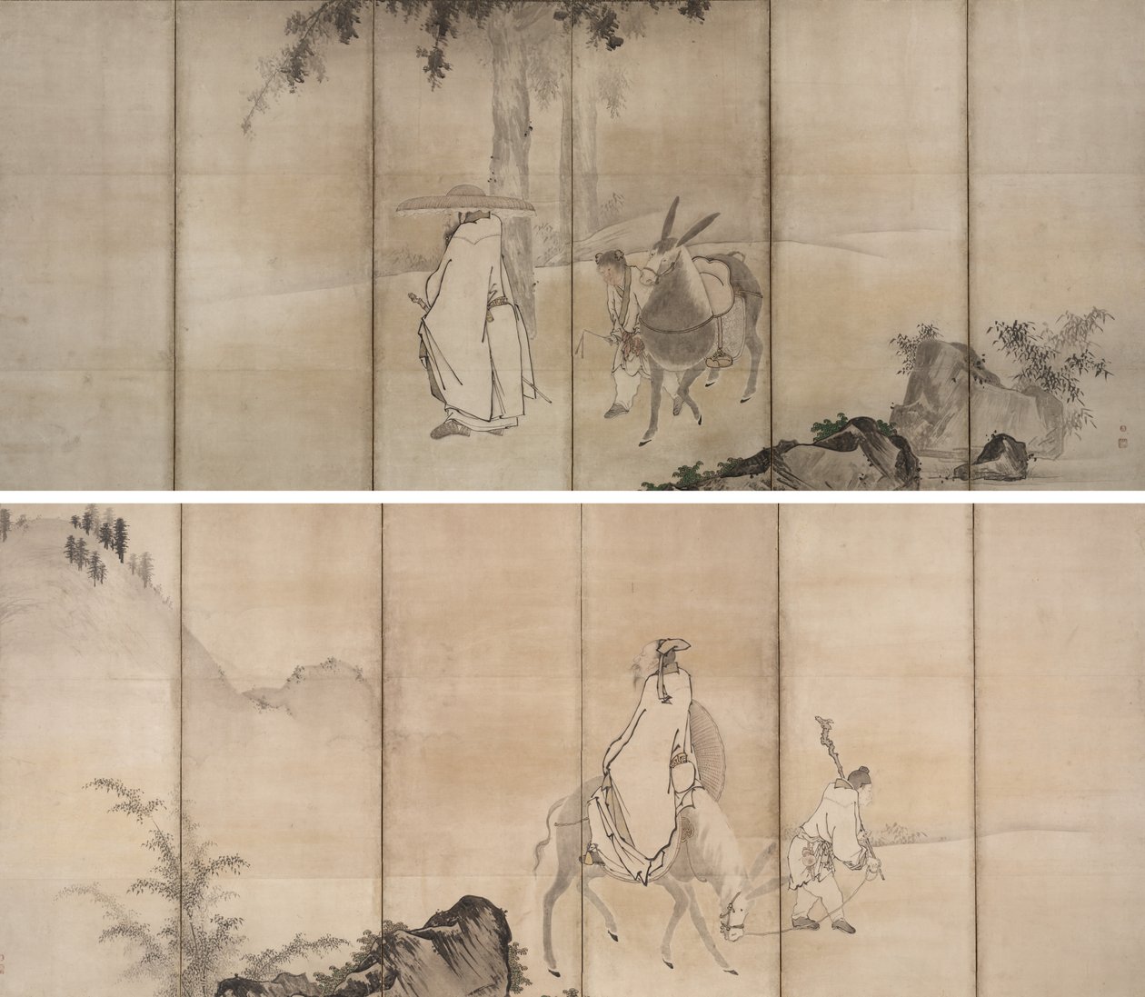 Su Shi (So Shoku) ja Pan Lang (Han Rō) tekijältä Unkoku Tōgan
