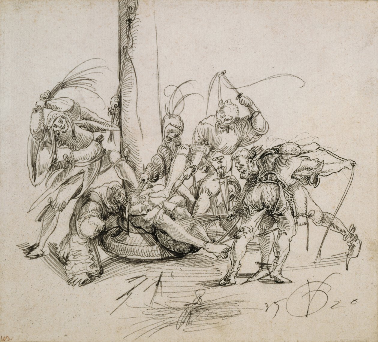 Kristuksen ruoskiminen tekijältä Urs (1485-1528) Graf