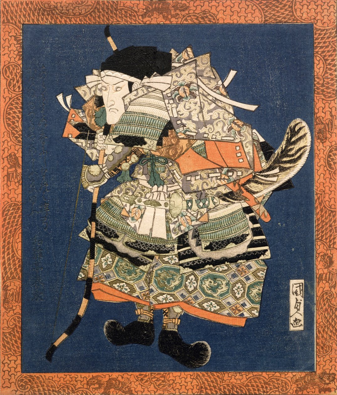 Bando Mitsugoro III, 1820 (puulohkokaiverrus) tekijältä Utagawa Kunisada