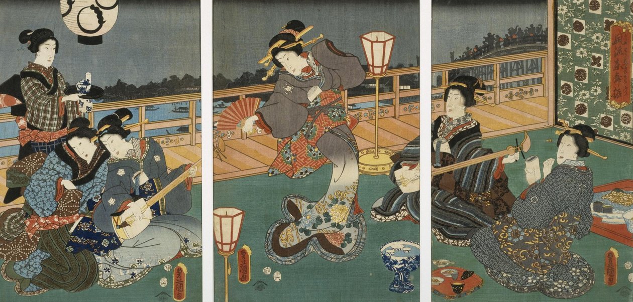 Viihdyttävä kurtisaanit tekijältä Utagawa Kunisada