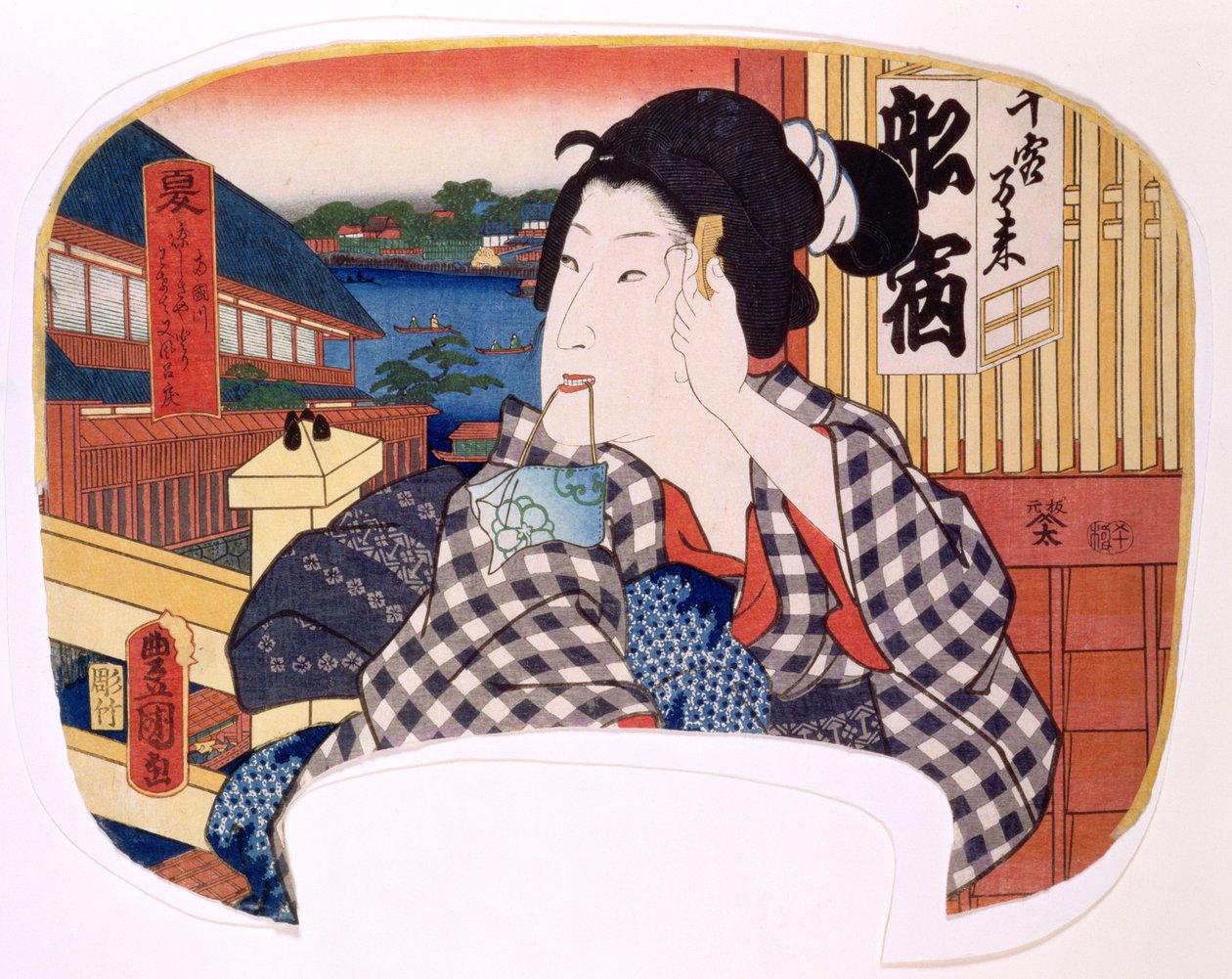 Huonekalut ja erilaiset esineet 1100- ja 1300-luvuilta tekijältä Utagawa Kunisada