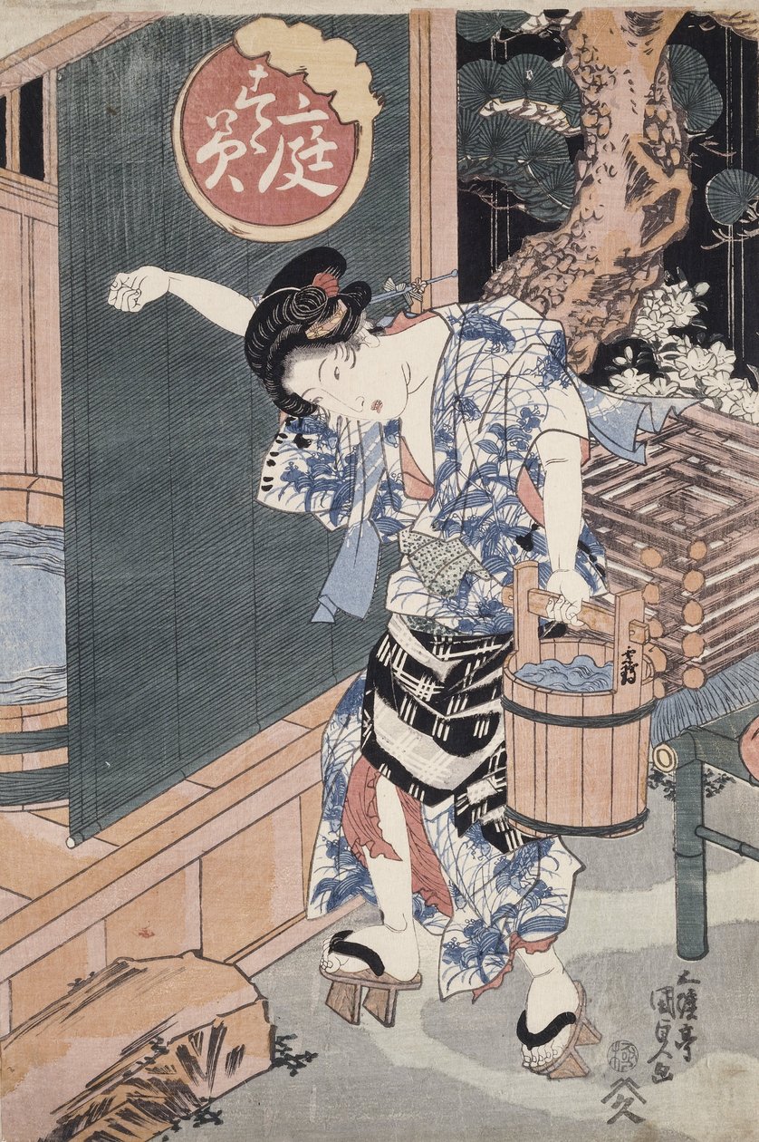 Puutarha -amme tekijältä Utagawa Kunisada