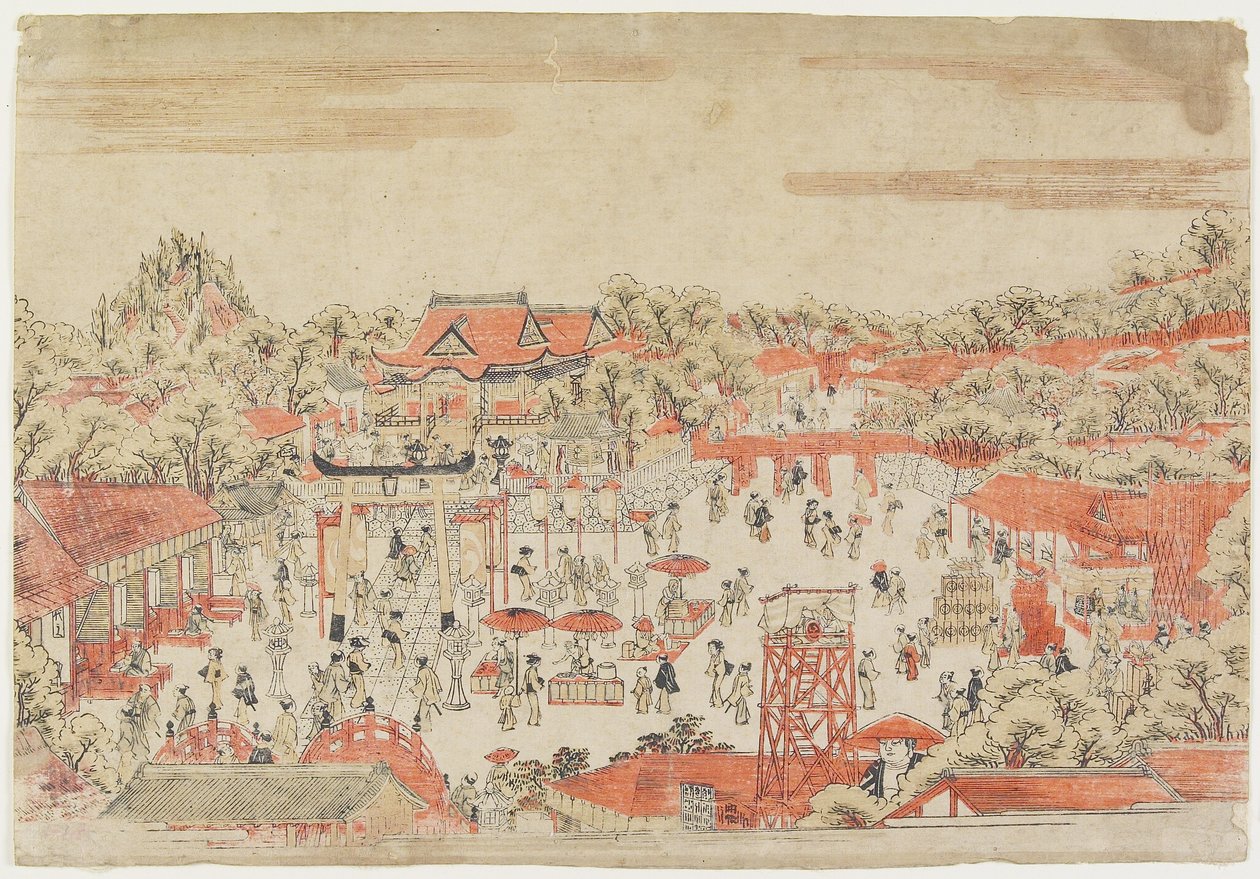 (Scene in a Shrine Ground), c. 1764-1782 tekijältä Utagawa Toyoharu