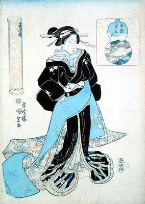 Naisen muotokuva (puukiviprintti) tekijältä Utagawa Kunisada