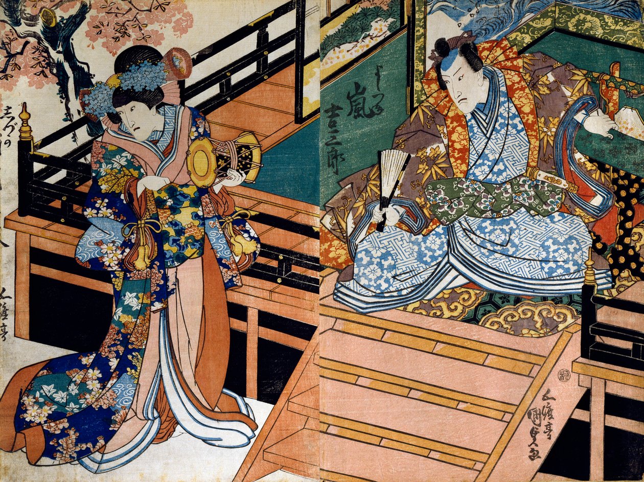 Shiki no Nagame Maru-ni-I no Toshi, Toshi-näyttelijä, kohtaus elokuvasta The Four Seasons tekijältä Utagawa Kunisada