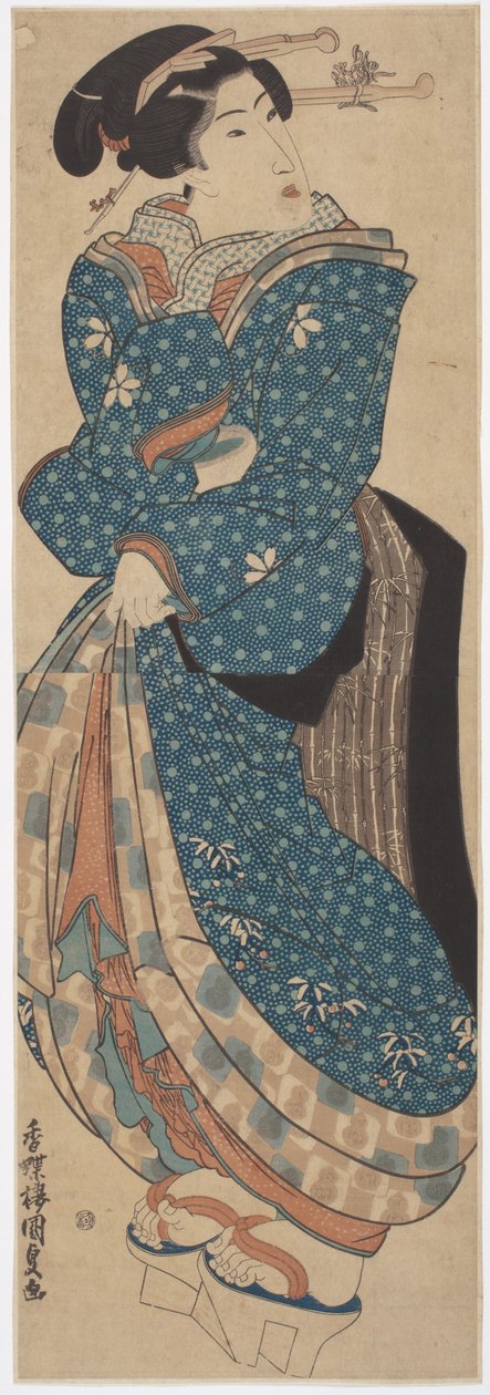 Pysyvä nainen tekijältä Utagawa (1786 1865) Kunisada
