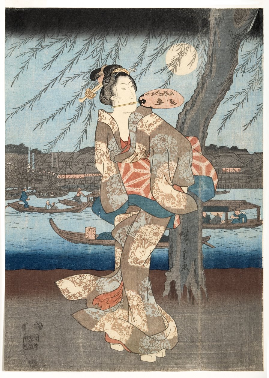 Viileä kesäilta Ryogokussa, 1848-51 (puupiirros) tekijältä Utagawa Hiroshige