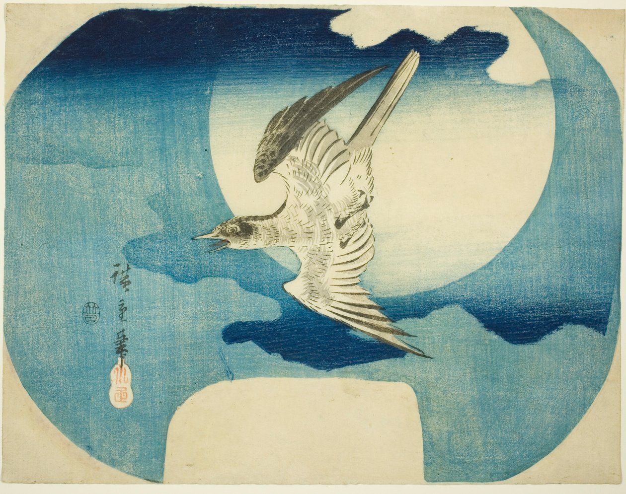 Käki kuuta vastaan tekijältä Utagawa Hiroshige