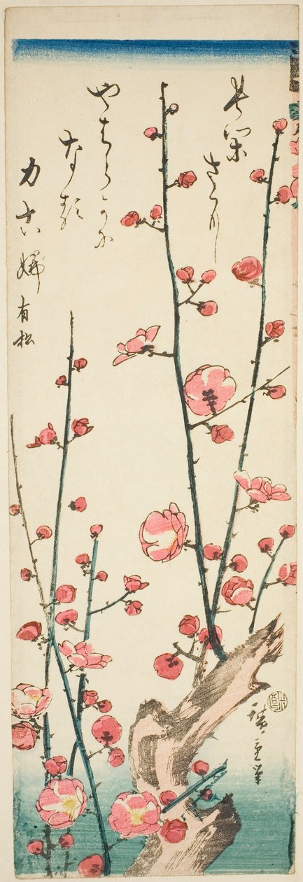 Kukkivat luumun oksat tekijältä Utagawa Hiroshige