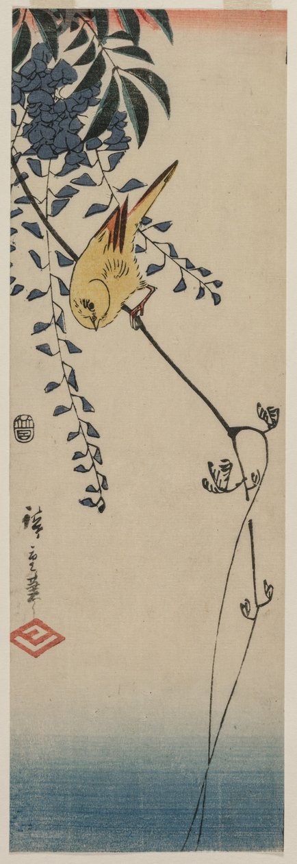 Kanaria ja Wisteria tekijältä Utagawa Hiroshige