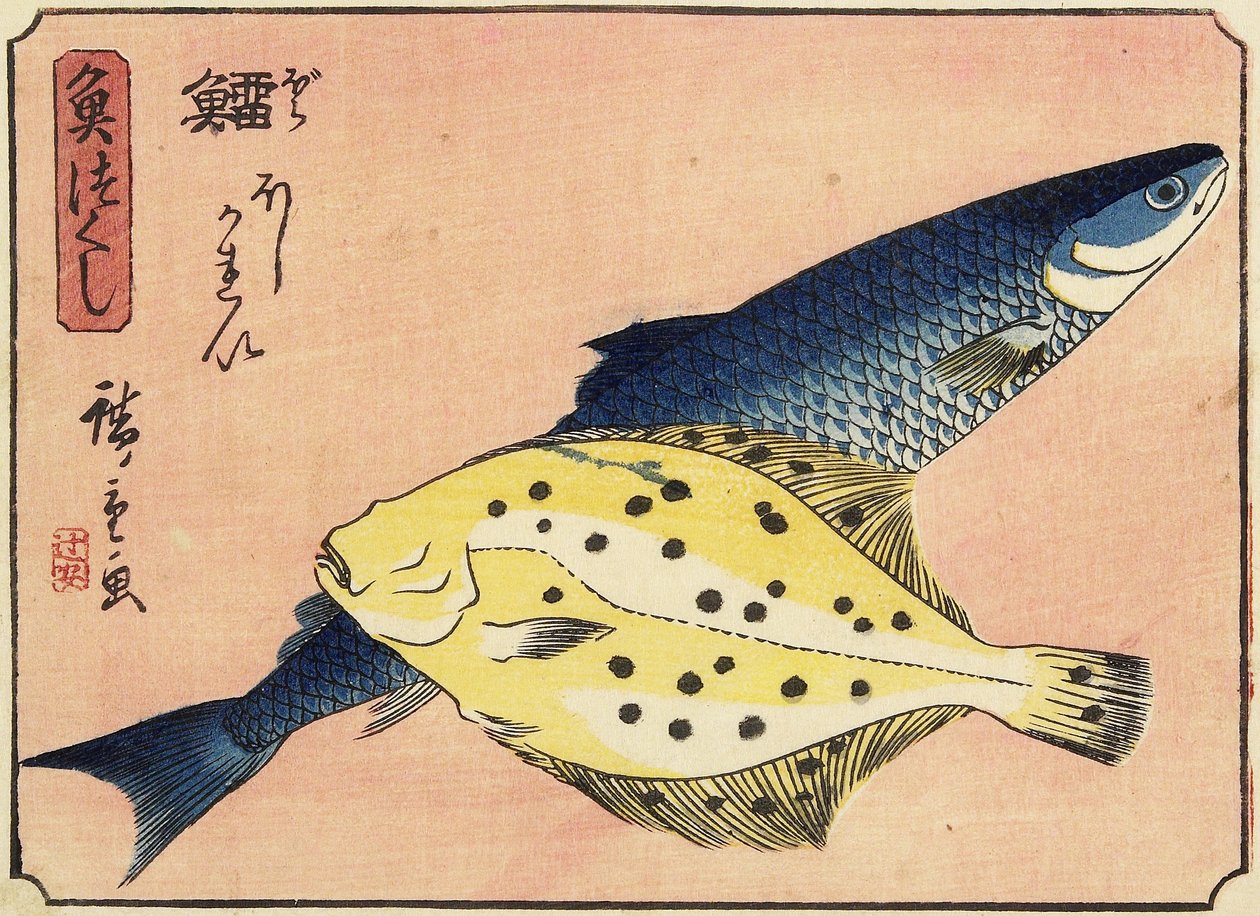 Turska ja ruijanpallas, 1830-1844 tekijältä Utagawa Hiroshige