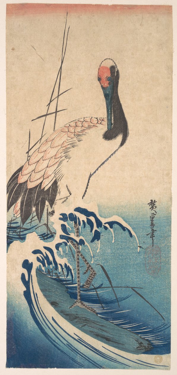 Crane ja Surf tekijältä Utagawa Hiroshige