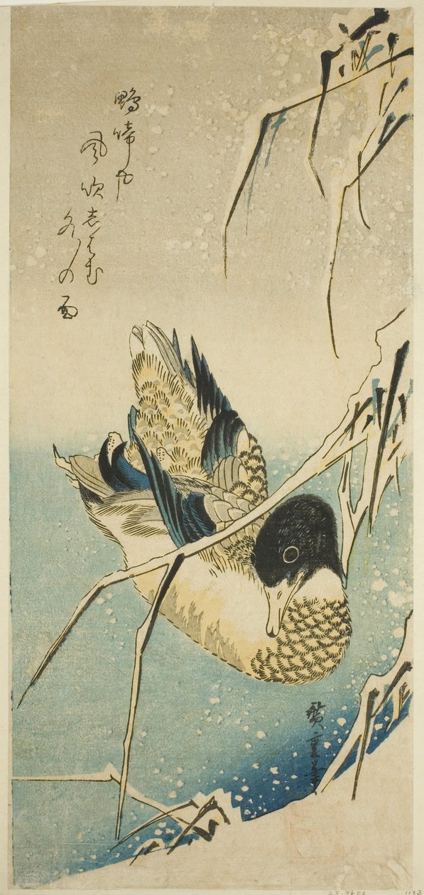 Ankat lumessa tekijältä Utagawa Hiroshige