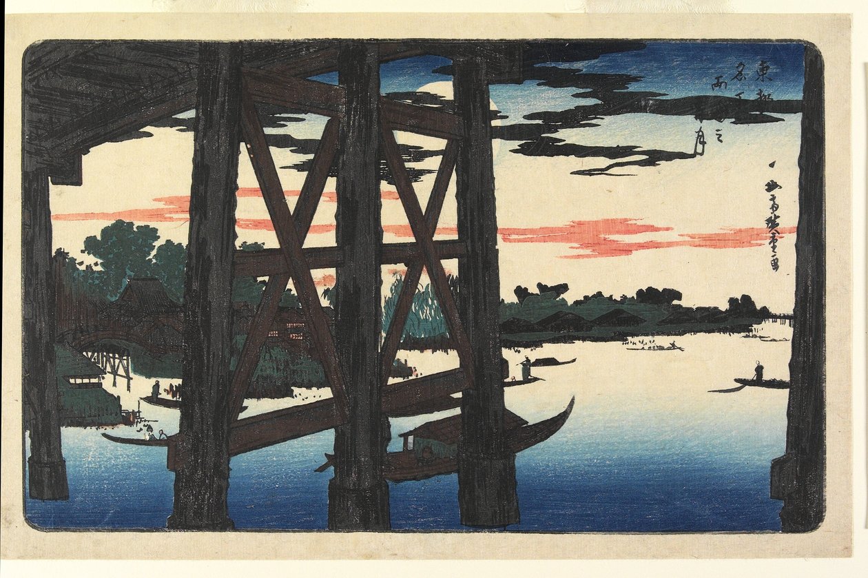 Iltakuu Ryōgoku-sillalla tekijältä Utagawa Hiroshige