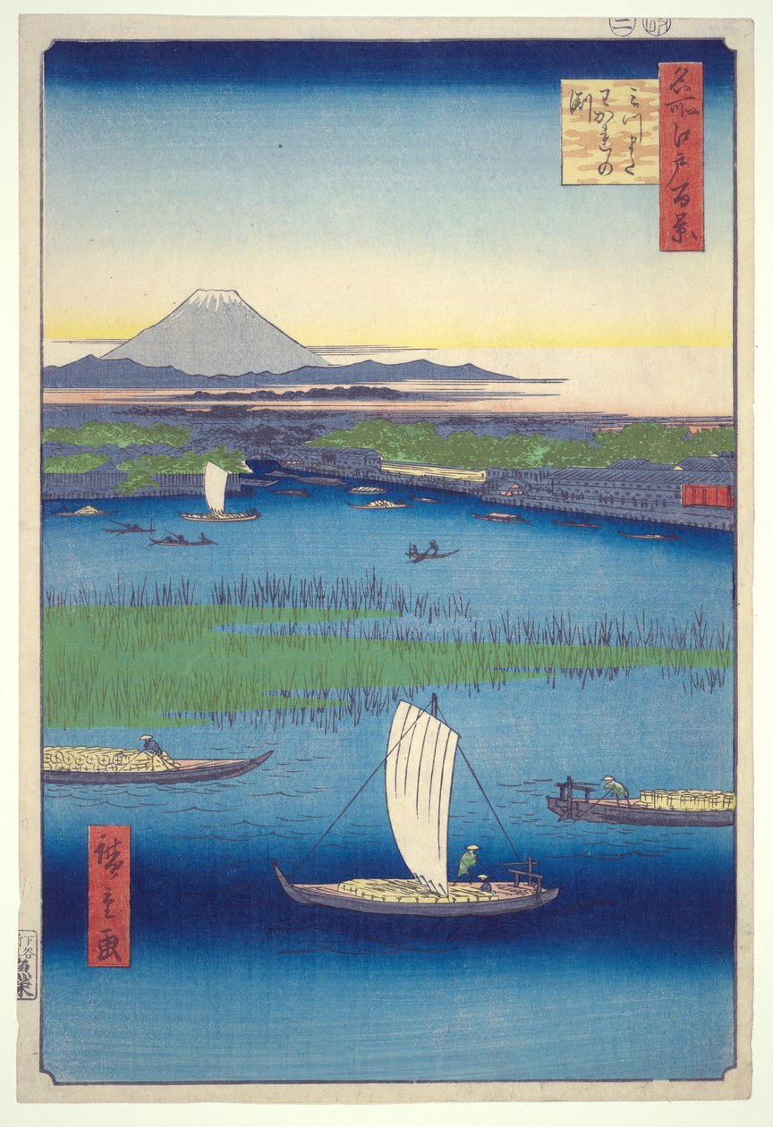 Fairwell Deep Mitsumata Forkissa sarjasta Sata kuuluisaa näkymää Edosta tekijältä Utagawa Hiroshige