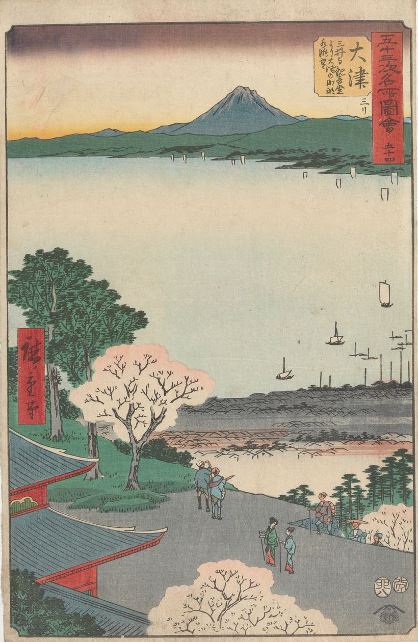 Viidenkymmenenkolmen aseman kuuluisat nähtävyydet tekijältä Utagawa Hiroshige