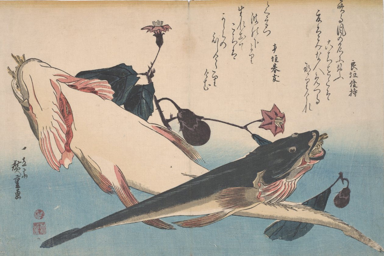 Tasapäät ja munakoiso, n. 1830 tekijältä Utagawa Hiroshige