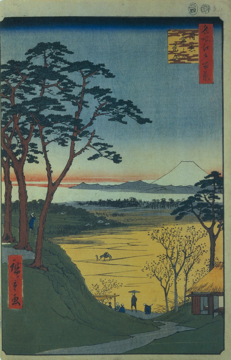 Isoisän teehuone Megurossa Sata kuuluisaa näköalaa Edoon, 1856-1858 tekijältä Utagawa Hiroshige