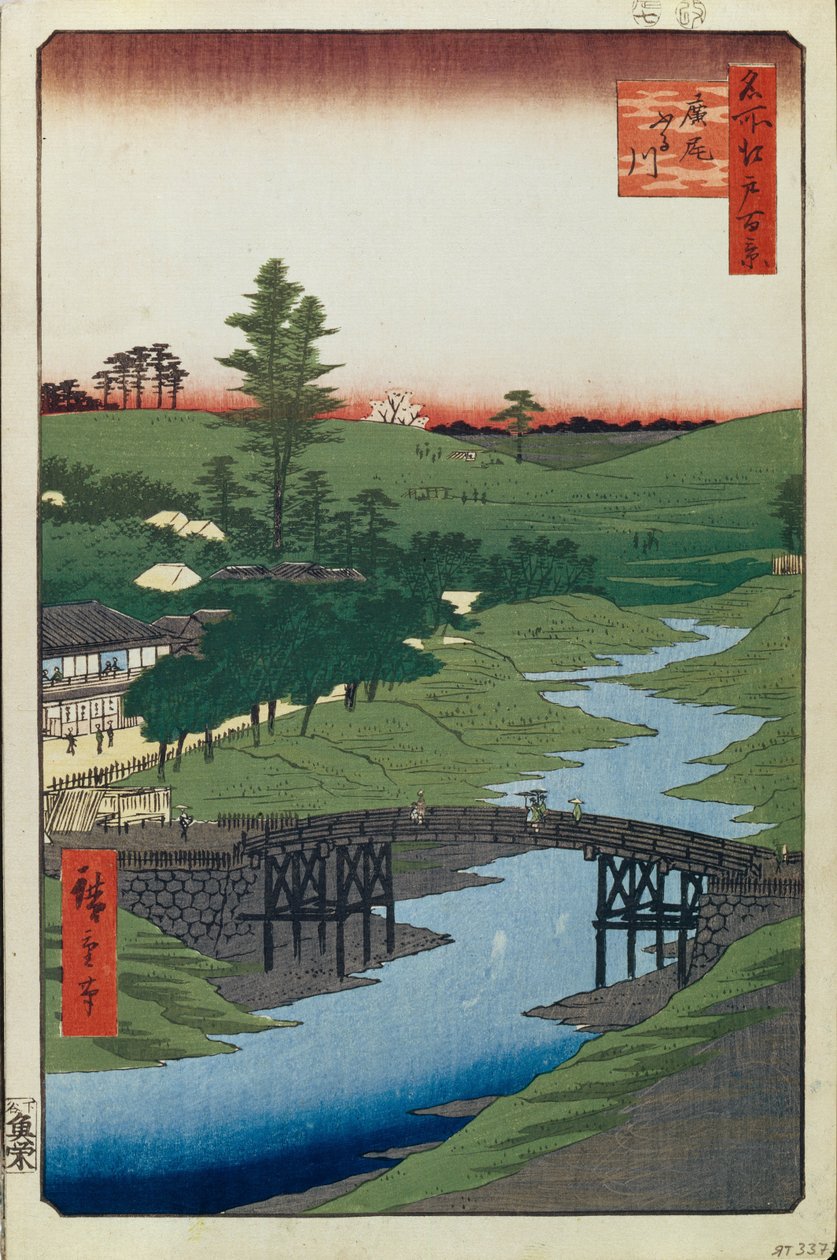 Hiroo Furukawa-joella Sata kuuluisaa näkymää Edosta, 1856-1858 tekijältä Utagawa Hiroshige