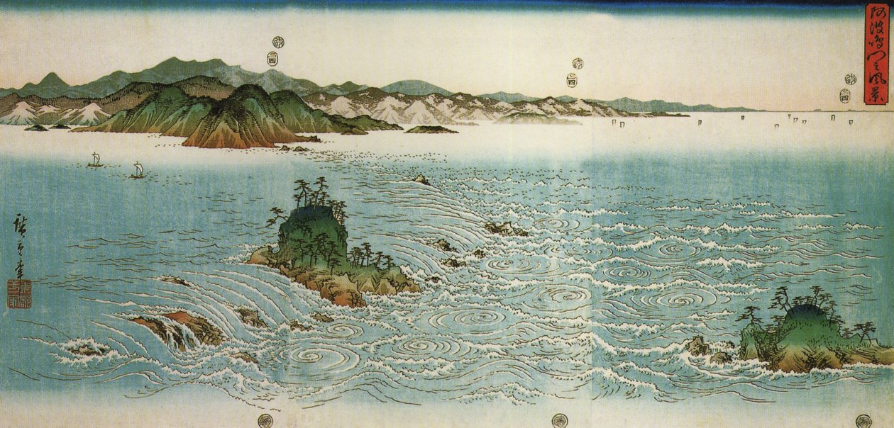 Hiroshige, Pyörteitä kalliorannikolla tekijältä Utagawa Hiroshige