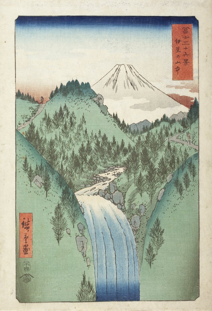 Izu-prefektuurin vuoristossa tekijältä Utagawa Hiroshige