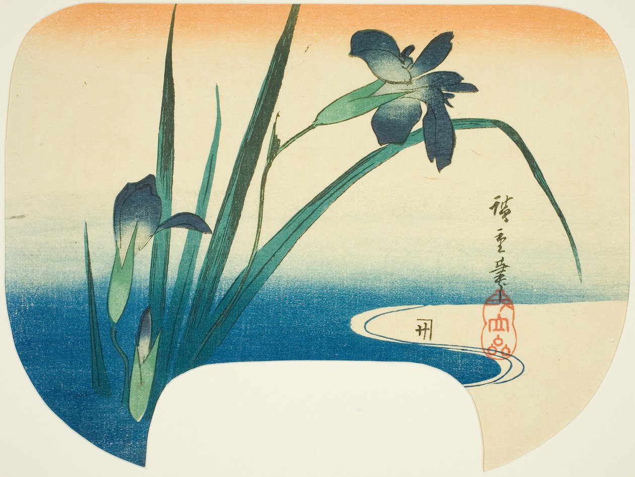 Iris ja virta tekijältä Utagawa Hiroshige