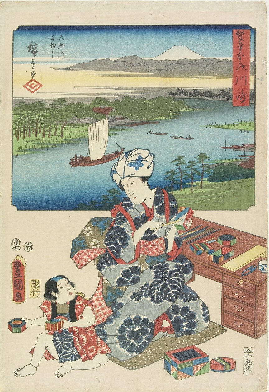 Kawasaki, heinäkuu 1854 tekijältä Utagawa Hiroshige