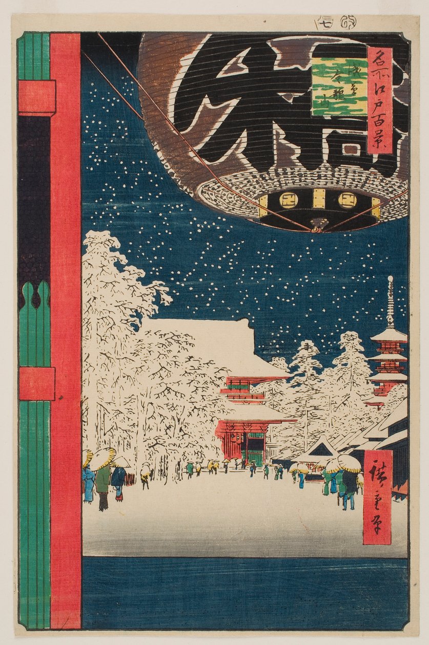 Kinryūzanin temppeli Asakusassa sarjasta "Sata kuuluisaa näkymää Edosta" tekijältä Utagawa Hiroshige